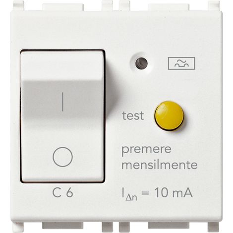 VIMAR - 14411.06 MTDiff. Schalter 1P+N C6 10mA weiß