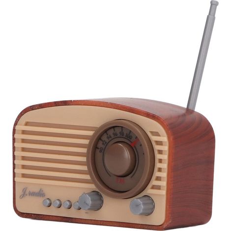 Radio Vintage Miniature pour Maison de Poupée - Décoration Réaliste et Mignonne, Jouet Enfant en Bois Brun (1/5)
