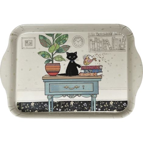 Mini plateau vide poche rectangulaire chaton sur le bureau (1/2)