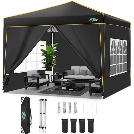 Faltpavillon 3x3m Wasserdicht mit 4 Seitenwänden, UV-Schutz 50+, für Garten & Events (1/5)