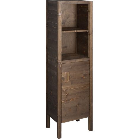 BRAND Meuble de rangement 40x140x30cm, droite/épicéa teinté (1/4)