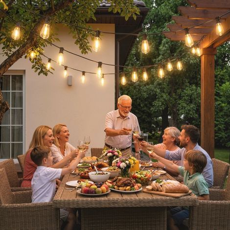 Guirlande lumineuse 50 LED connectable, 18 m rideau lumineux extérieur IP44, résistant aux éclaboussures, décoration intérieure et extérieure.
