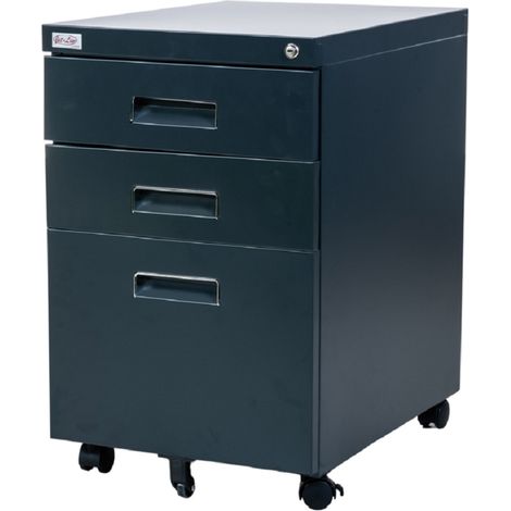 Büro Rollcontainer 3 Schubladen Hängeregistratur abschliessbar PAUL anthrazit Rollschrank