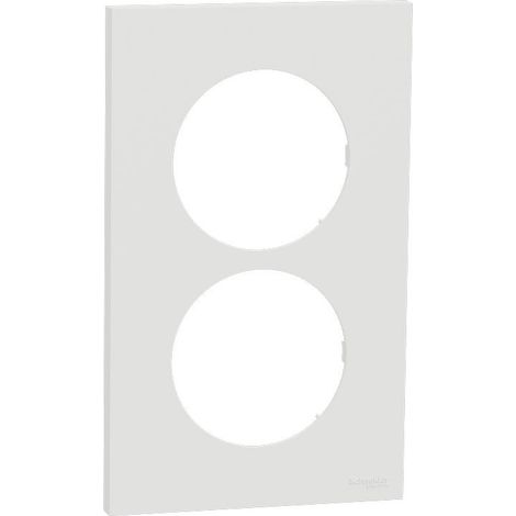 Plaque Odace Blanc craie 2 postes 57mm (S920714) (1/3)