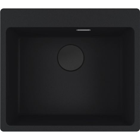 Franke – Évier à encastrer 59x50cm en Fragranit+ noir mat – Bonde et siphon gain de place – Résistant aux chocs thermiques – Hygiénique et durable (1/3)