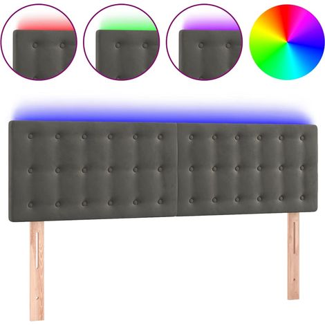 Maison Exclusive - Cabecero con LED de terciopelo gris oscuro 144 (1/5)