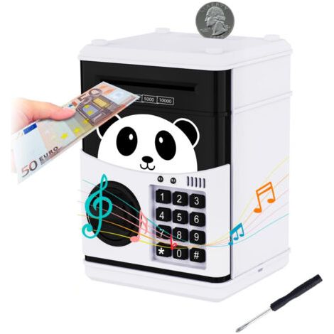 Une tirelire intelligente avec mot de passe et instructions vocales, adaptée aux enfants. (1/5)