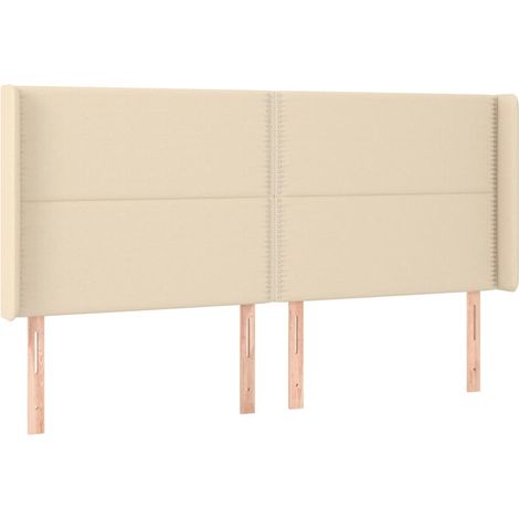 Maison Exclusive - Testiera ad Orecchio Crema 183x16x118/128 cm in Tessuto
