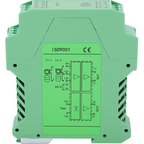 Gleichstrom-Signalisolator, 1 Eingang, 2 Ausgänge, Strom-/Spannungstransmitter, Schienenmontage, Signalaufbereiter GLG (1/5)