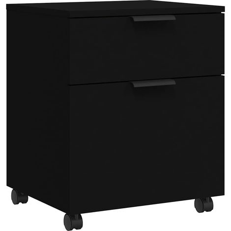 Maison Exclusive - Schedario con Ruote Nero 45x38x54 cm in Legno Multistrato (1/5)