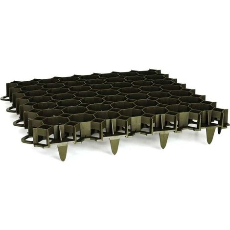Dalles Gazon RKP1/49,2x49,2x3,9 cm Stabilisateur de Gravier Durable et Écologique – Perméable, Supporte 2,5 Tonnes, Facile à Installer pour Allées, Parkings et Terrasses Vert/Noir
