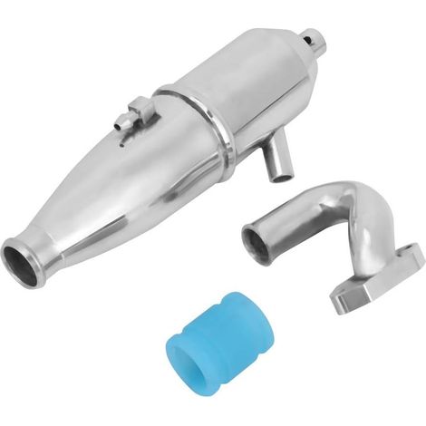 Tuyau d'Échappement de Voiture RC, Moteur de Camion Double Tube de Joint d'Échappement Latéral en Aluminium pour Voiture Nitro 1/10 RC (1/5)