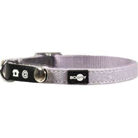 Collare lilla in nylon glitterato con linguetta per indirizzo modello Glitter per gatti