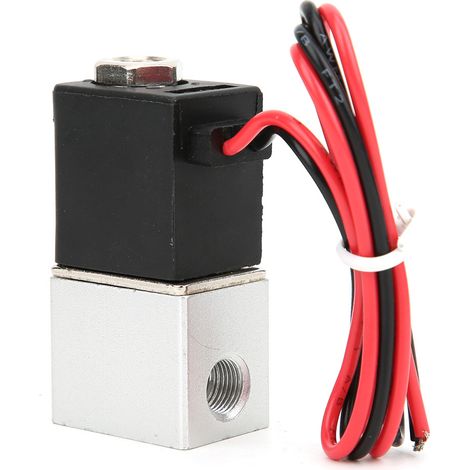 Électrovanne à Action Rapide Eau Air Huile 2/2 Voies Corps Alliage Aluminium 12V CC G1/8 (1/5)