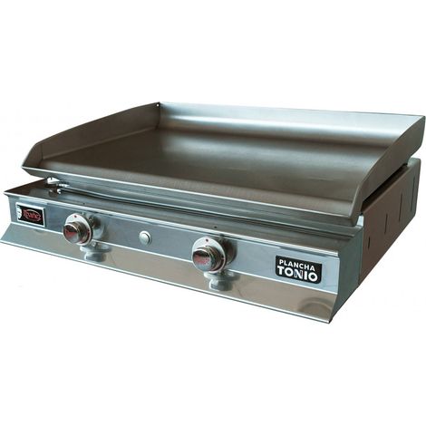 Plancha Gaz 2 Feux IBANEZ Plaque Inox - Plancha Tonio