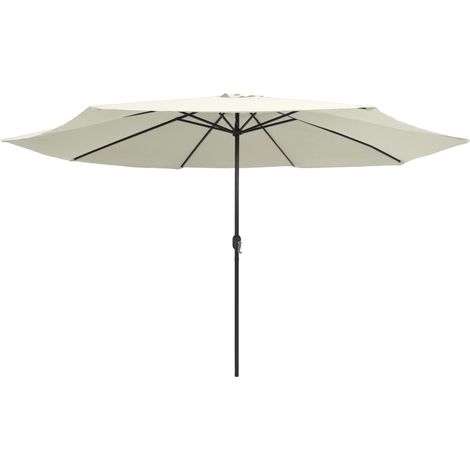 Maison Exclusive - Sonnenschirm mit Metall-Mast 390 cm Sandweiß (1/5)