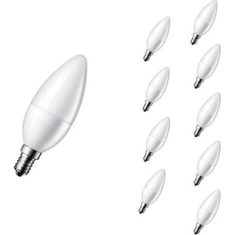 Pack de 10 - Ampoule E14 LED 6W 220V C37 180° Dimmable - Blanc Neutre - SILUMEN (1/4)