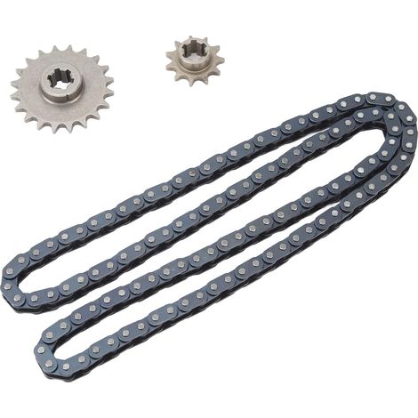 Pignon T8F 11T, Ensemble de Chaîne de Pignon de Chaîne d'entraînement T8F en Acier Pignon T8F 20T 11T 116 Maillons Kit de Chaîne d'entraînement T8F avec Chaîne pour Karting, (1/5)