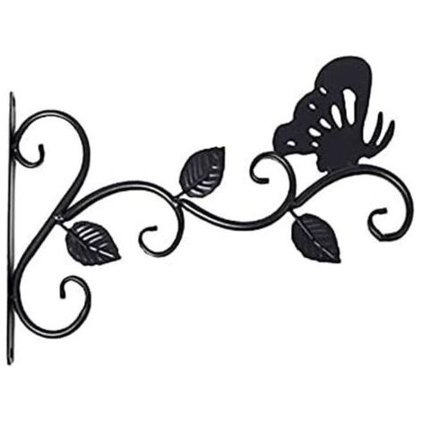 BUNTHAUS Lot De 1 Supports Pour Plantes Suspendues,Suspension Mural Crochet Plante En Mtal, Suspension D\\'accessoires Pour Plantes Antirouille Et Robuste En Forme De Papillon, Noir (1/5)
