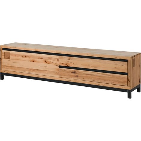 Meuble TV cœur de hêtre natur huilé 220x40x56 cm monté VILLANDERS 154 (1/4)