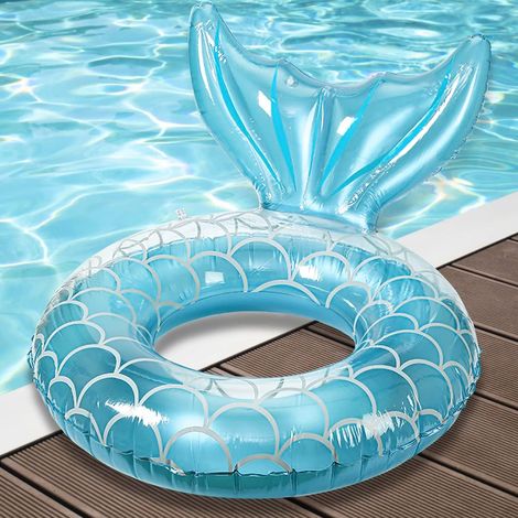 Bouée gonflable, flotteur de piscine pour enfants et adultes, queue de sirène transparente, jouet aquatique gonflable pour piscine et plage (1/5)