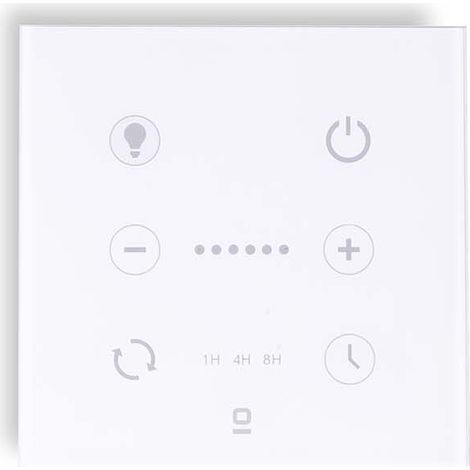 Controlador de pared blanco para ventilador DC con luz regulable