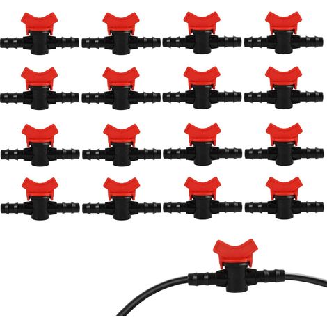 16 x Irrigation Valves for Pipes, Heavy Duty PE Plastic Valves, Irrigation Switching Valve, Double Male Barbed Fittings (Switch Valve – 16 Pieces) (1/5)