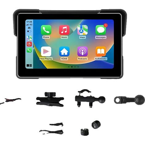 Digitales Motorrad-Armaturenbrett, kabelloses CarPlay, wasserdicht, 7,0 Zoll 1080P DVR-TPMS (1/2)