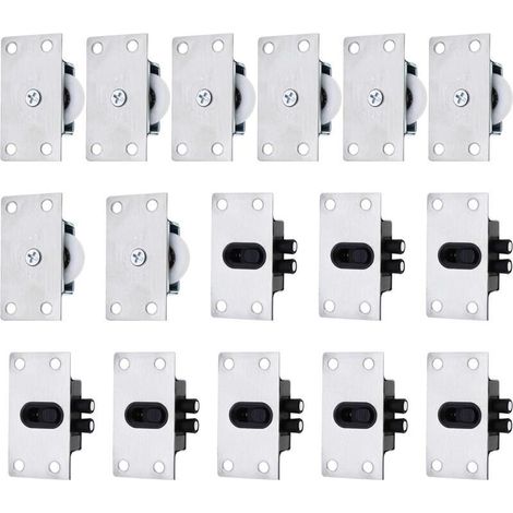 Juego de 16 rodillos de repuesto para puertas correderas – accesorios para muebles de armarios - Crezuo