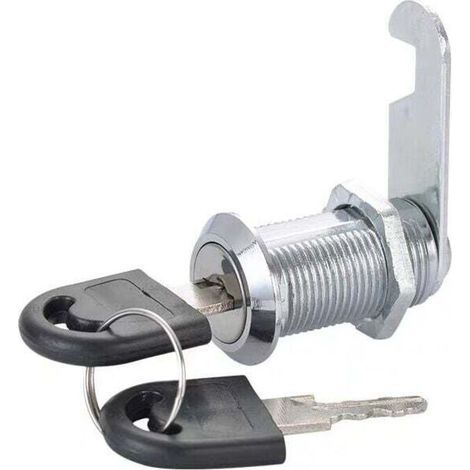 4pcs Serrure Batteuse a Came Barillet 25 mm Boite aux Lettres Tiroir Placard Serrure Serrure à Came en Alliage de Zinc Argent (1/5)