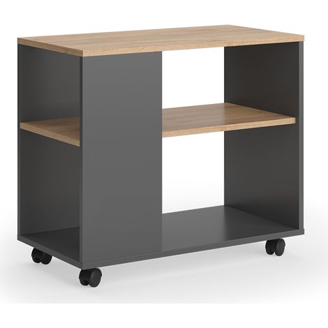 Table basse Marian, Chêne doré/anthracite, 70x36.6cm avec roulettes, Vicco (1/5)