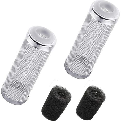 Garde de Filtre d'Aquarium 2 Pièces Filtre en Acier Inoxydable pour Aquarium Ajouter du Coton Protecteur d'entrée d'eau d'aquarium(16mm) (1/5)