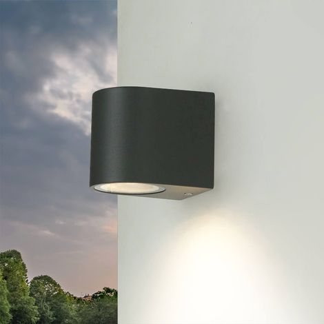 Kleine Außenlampe AALBORG Garten H:7cm Anthrazit