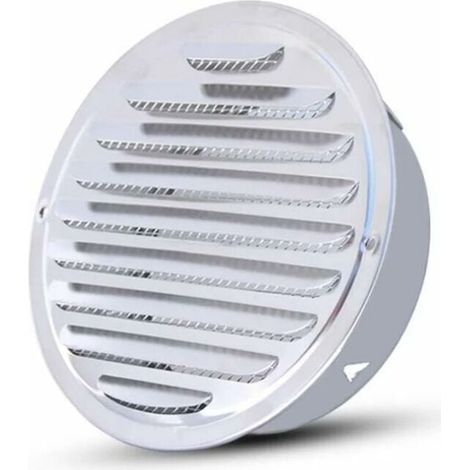 Kaelt - Grille d'aération en une seule pièce - Grille d'aération ronde, grille d'aération en acier inoxydable avec trous, ventilation à mailles, grille d'aération ronde, diamètre 150 mm (1/4)