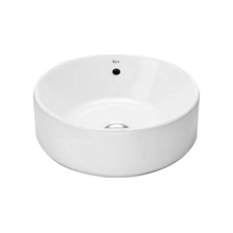 Roca – Vasque à poser ronde 39 cm – Céramique sanitaire – Avec trop-plein – Hauteur 13 cm – Largeur intérieure 36,5 cm – A3270MJ000 (1/4)