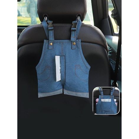 Organiseur de boîte à mouchoirs à suspendre sur siège auto, housse décorative amusante, pratique et astucieuse. (1/5)