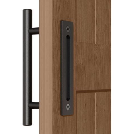 Poignée de porte coulissante noire de 10 po pour porte de grange coulissante