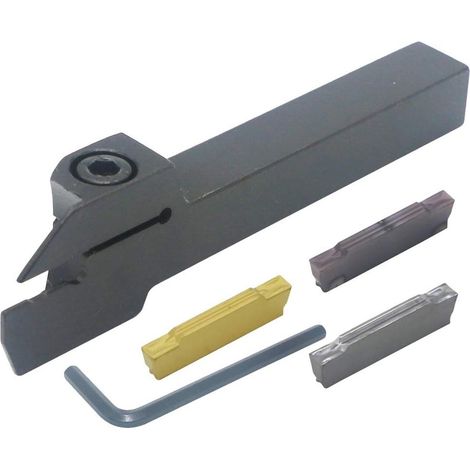 Applicable Ensemble d'outils de tournage, 3 pièces MGMN200 en carbure avec porte-outil de rainurage de tour CNC MGEHR1212-2 (droit) avec clé pour semi-finition, finition