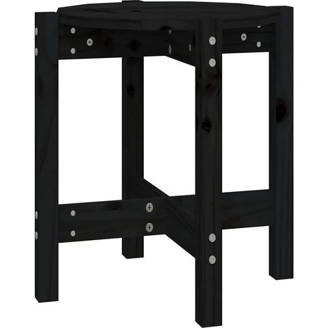 Maison Exclusive - Tavolino da Salotto Nero Ø 42,5x45 cm in Legno Massello di Pino