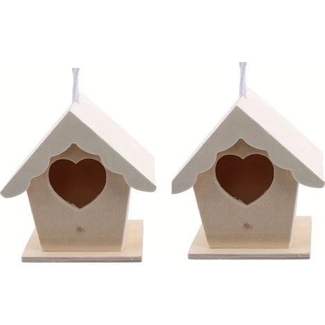 Maison miniature en bois en 2 parties, maison miniature suspendue, à peindre soi-même, décoration de jardin. (1/5)