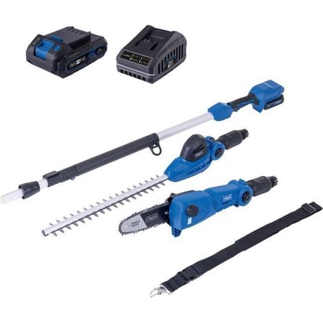 Strumento multifunzione 2 in 1 - SCHEPPACH - C-PHTS410-X - Batteria 20V 2,0Ah - Asta telescopica - Manico Softgrip