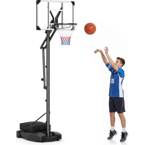 COSTWAY Panier de Basket sur Pied Extérieur Réglable en 2,15-2,6 m