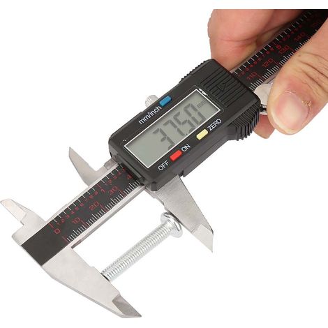 Elektronischer Messschieber mit Digitalanzeige und Edelstahlgehäuse, hohe Präzision 0-150 mm (umrechenbar 0,01 mm/Zoll). (1/5)