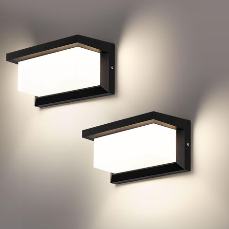 Lumière Murale Extérieure LED 18W,2 Pièces,IP66 Étanche,Applique Murale Rectangulaire pour Jardin,Balcon,Garage,Rue (Blanc Neutre) (1/5)