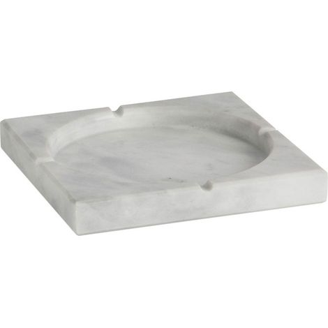 Cendrier en marbre blanc 20x20x2.5cm (1/3)