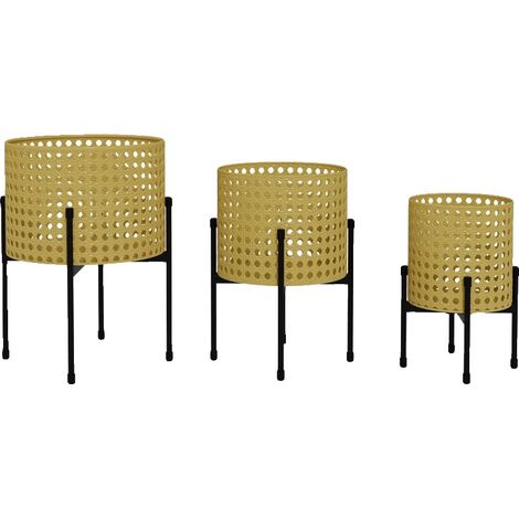 Soporte para plantas, estructura de acero con recubrimiento en polvo, Ø30 x 40 cm (grande), Ø25 x 35 cm (mediano), Ø20 x 30 cm (pequeño), capacidad de carga: 20 kg (grande) (1/5)