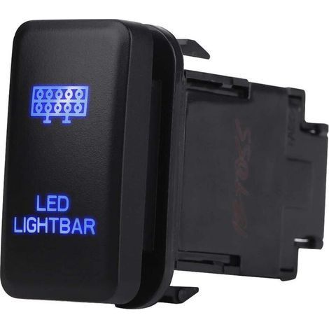 Interrupteur à bascule de barre lumineuse à LED ON-OFF LED Light, 12V Bleu LED Auto Auto On Off Rocker Toggle Switch pour Hilux Landcruiser VIGO(LED LIGHT BAR Pattern) (1/5)