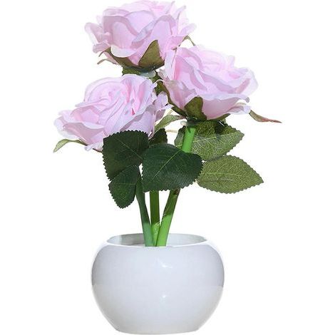 Rose Veilleuse Artificial Flower Table – étanche éclairage LED – pour Extérieur – Rose (1/4)