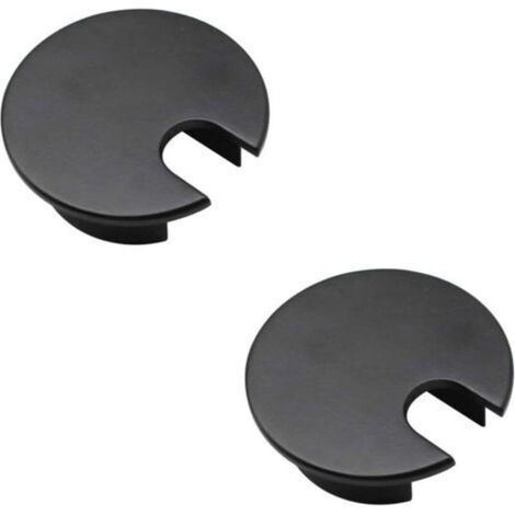 Cache Cable Bureau, 2 Pièces de Couvercle de Trou de Câble, Cache trou en Alliage de Zinc, Noir 35mm Cache Trou Rond, Convient aux Bureaux D'ordinateur, Tables à Manger (1/4)