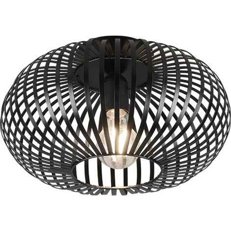 JOHANN PLAFONIERA METALLO ELLISSE NERO D. 30CM 1 LUCE ATTACCO E27 (1/5)